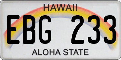 HI license plate EBG233