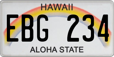 HI license plate EBG234