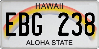 HI license plate EBG238