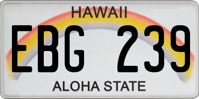 HI license plate EBG239