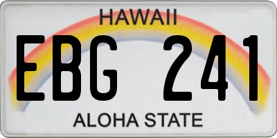 HI license plate EBG241
