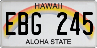 HI license plate EBG245