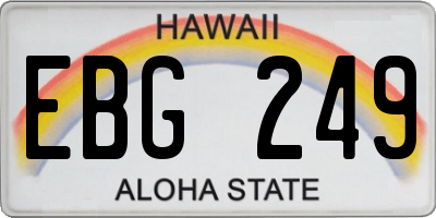 HI license plate EBG249