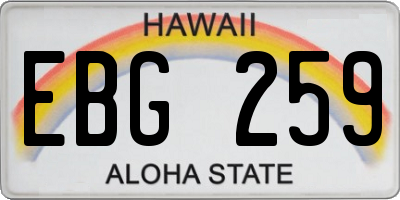 HI license plate EBG259