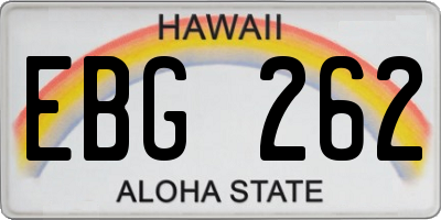 HI license plate EBG262