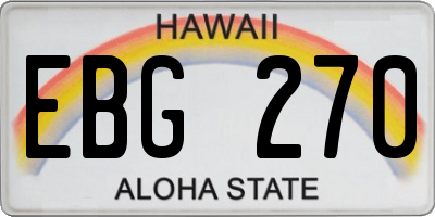 HI license plate EBG270