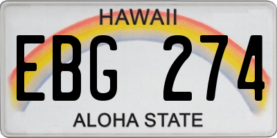 HI license plate EBG274