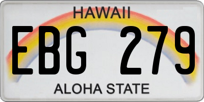 HI license plate EBG279