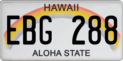HI license plate EBG288