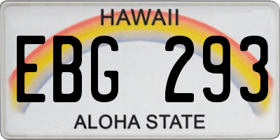 HI license plate EBG293