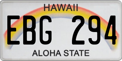 HI license plate EBG294