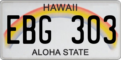 HI license plate EBG303
