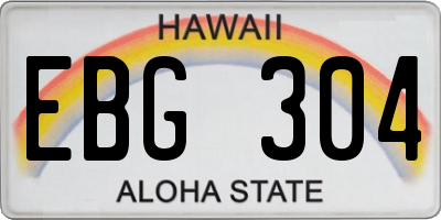 HI license plate EBG304
