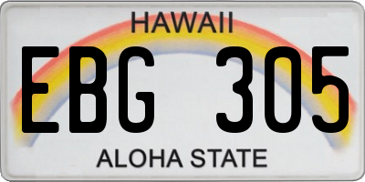 HI license plate EBG305