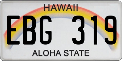 HI license plate EBG319