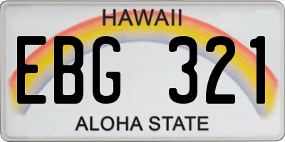 HI license plate EBG321