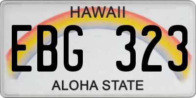 HI license plate EBG323