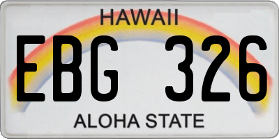 HI license plate EBG326