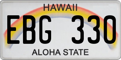 HI license plate EBG330