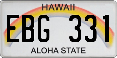 HI license plate EBG331