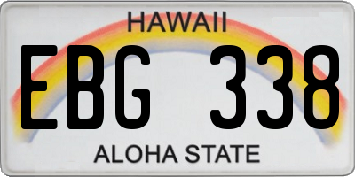 HI license plate EBG338
