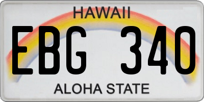 HI license plate EBG340