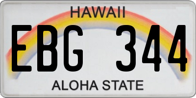 HI license plate EBG344