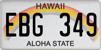 HI license plate EBG349