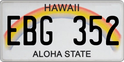 HI license plate EBG352
