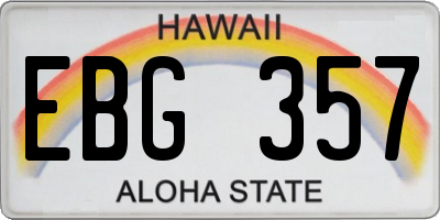 HI license plate EBG357