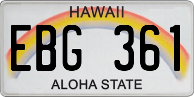 HI license plate EBG361