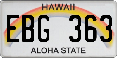 HI license plate EBG363