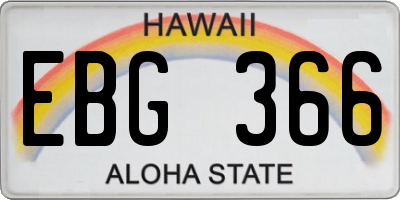 HI license plate EBG366