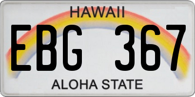 HI license plate EBG367