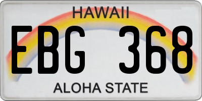 HI license plate EBG368