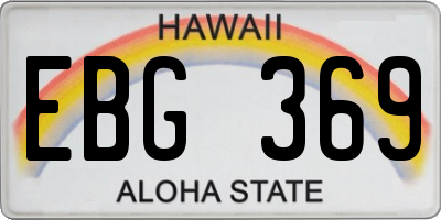 HI license plate EBG369