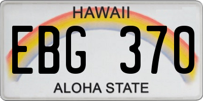 HI license plate EBG370
