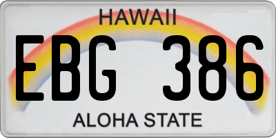 HI license plate EBG386