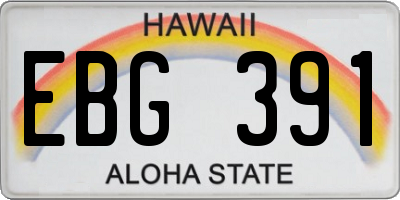 HI license plate EBG391