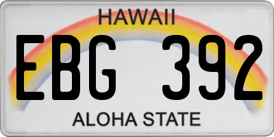 HI license plate EBG392