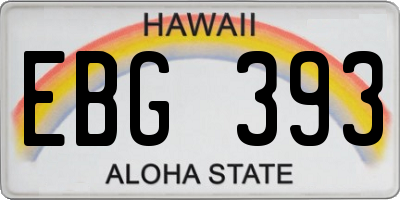 HI license plate EBG393
