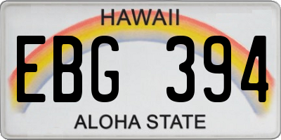HI license plate EBG394