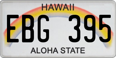 HI license plate EBG395