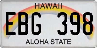 HI license plate EBG398