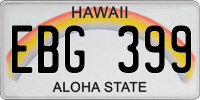 HI license plate EBG399