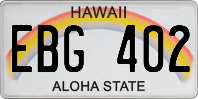 HI license plate EBG402