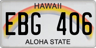 HI license plate EBG406