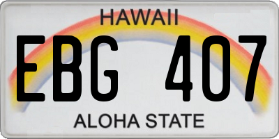 HI license plate EBG407