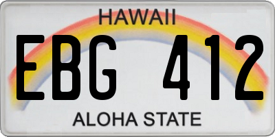 HI license plate EBG412