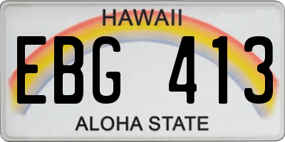 HI license plate EBG413
